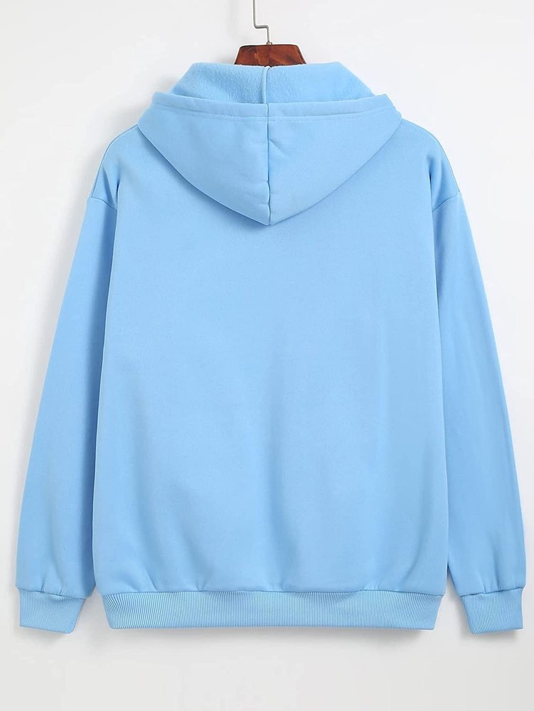 Printed Men Blue Hoodies