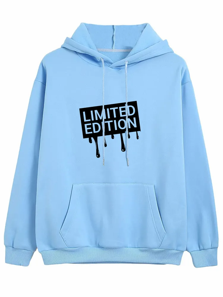 Printed Men Blue Hoodies